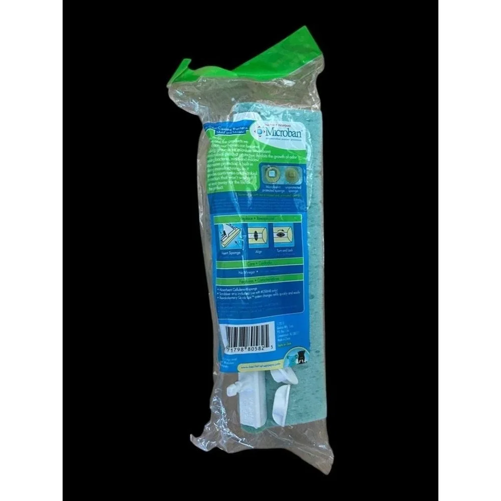 Quickie Home-Pro Mop & Scrub Roller Mop Refill Type M 0582MB Microban Teal NEW